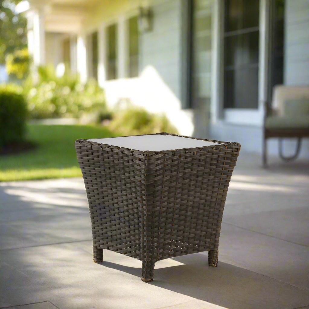 South Sea Rattan Panama Wicker Outdoor End Table