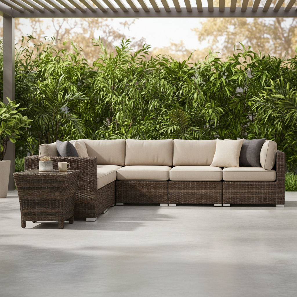 South Sea Rattan Panama Wicker Outdoor End Table