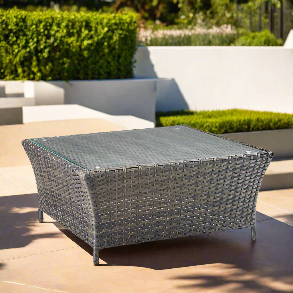 South Sea Rattan Panama Square Wicker Chat Table