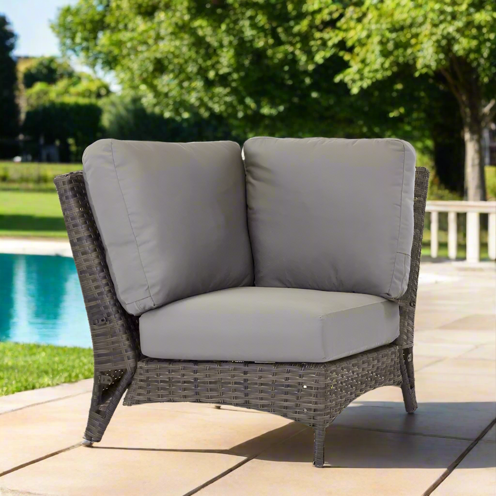 South Sea Rattan Panama Wicker Square Corner Sectional Chair