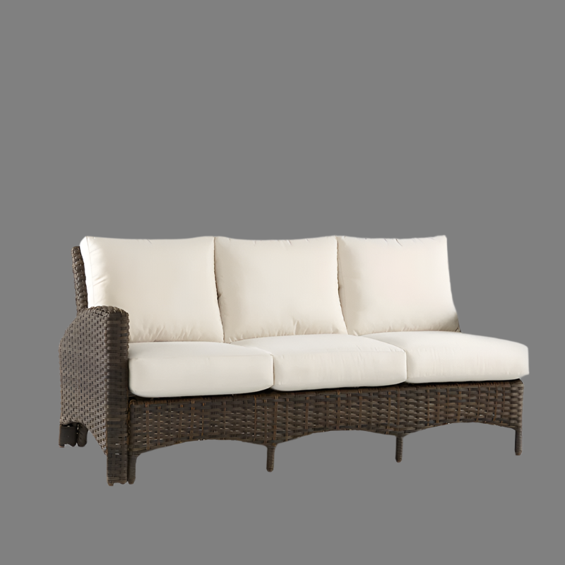 South Sea Rattan Panama Wicker Outdoor Left Arm Facing Sofa