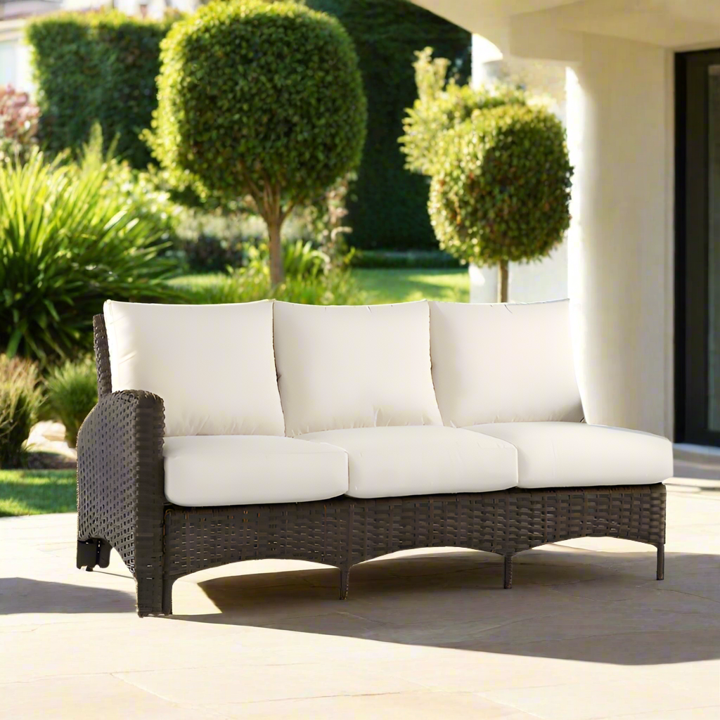 South Sea Rattan Panama Wicker Outdoor Left Arm Facing Sofa