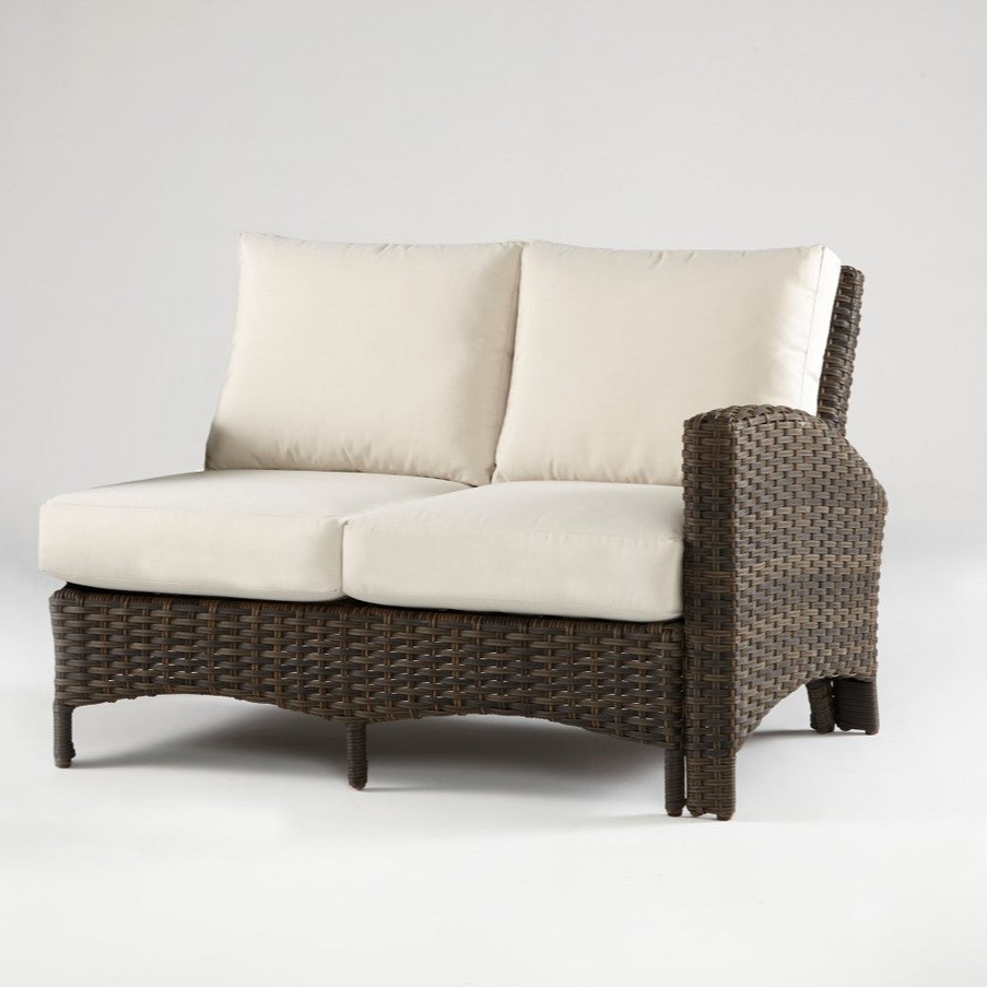South Sea Rattan Panama Wicker Outdoor Right Arm Facing Loveseat
