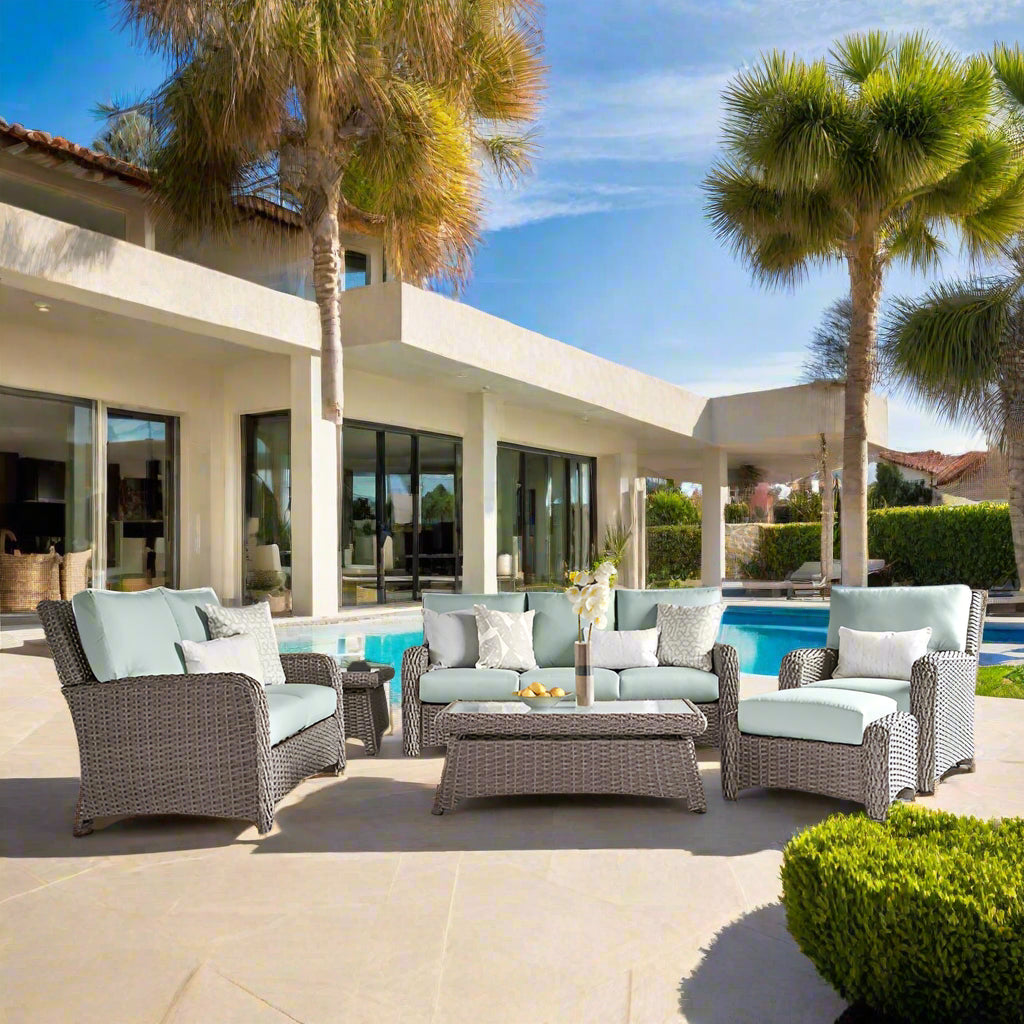 South Sea Rattan Saint Tropez Outdoor Wicker Patio Lounge Set