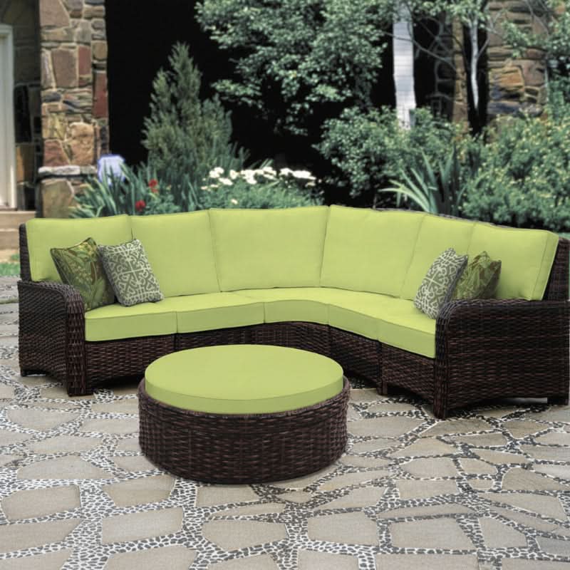 South Sea Rattan Saint Tropez Wicker Outdoor Round Ottoman