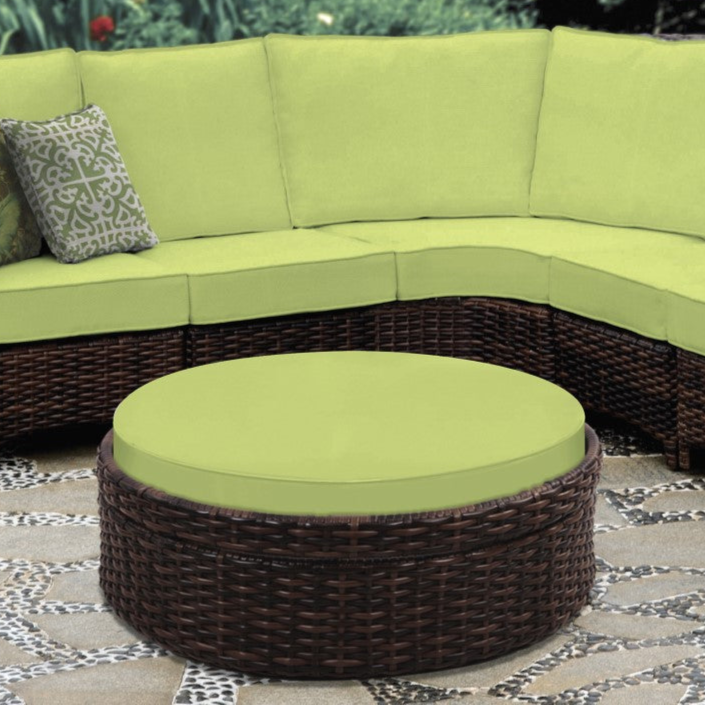 South Sea Rattan Saint Tropez Outdoor Round Wicker Ottoman