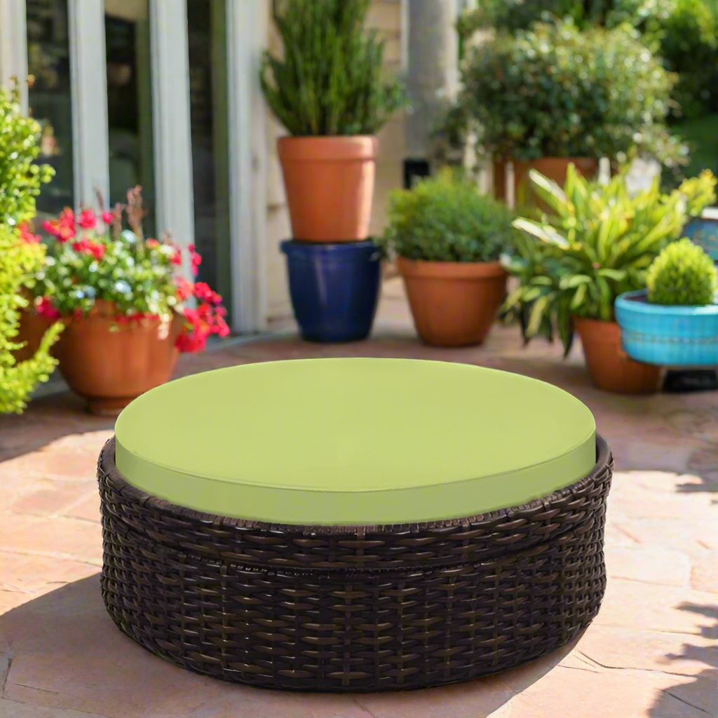 South Sea Rattan Saint Tropez Outdoor Round Wicker Ottoman