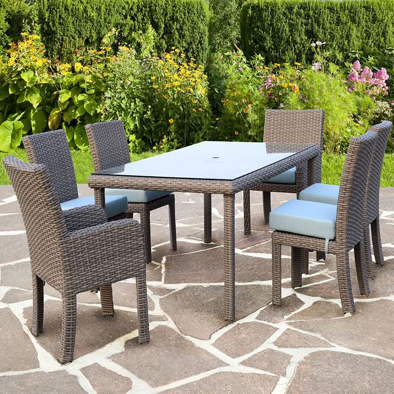 South Sea Rattan Saint Tropez Wicker Outdoor Rectangular Dining Table