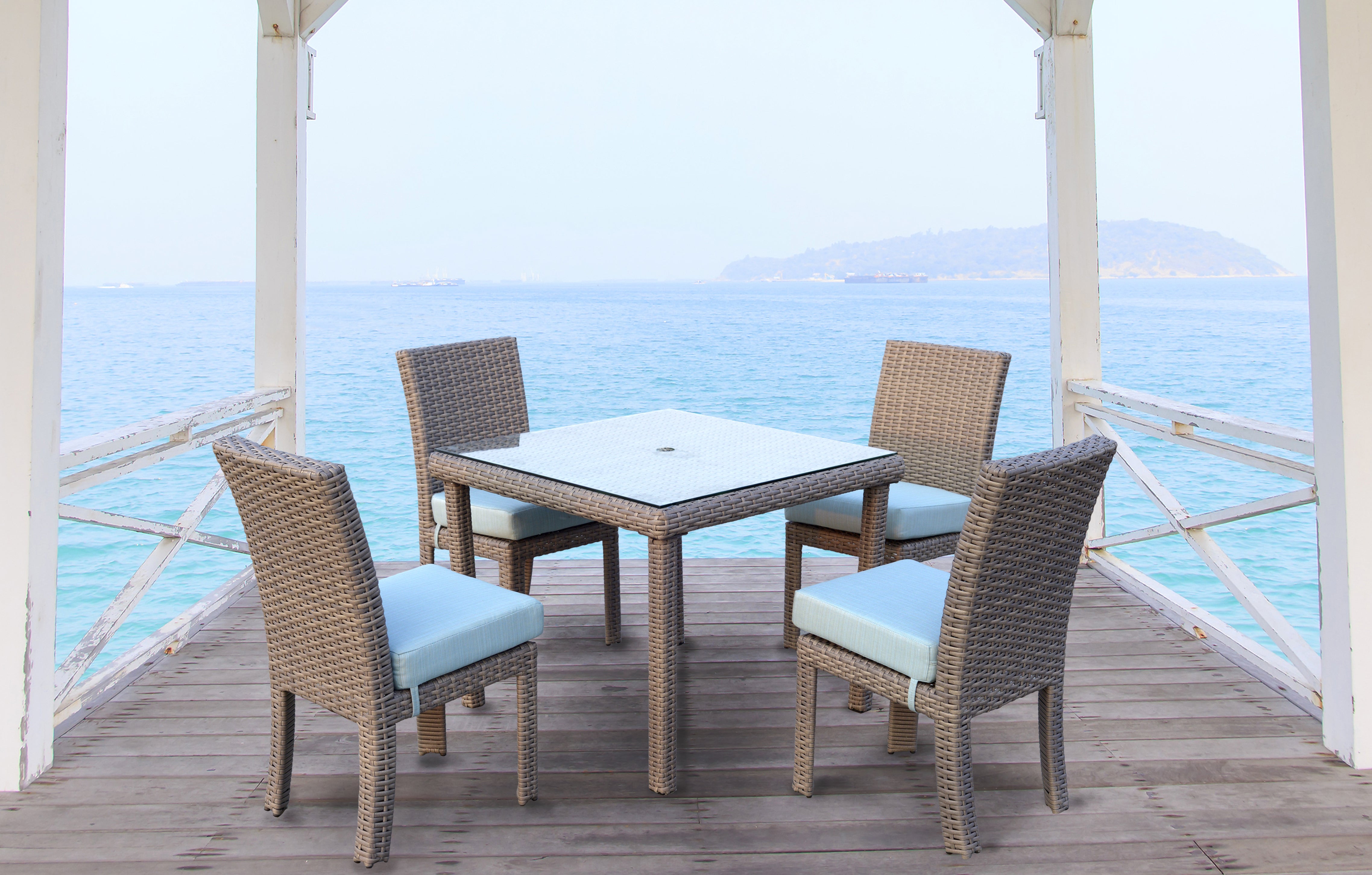 South Sea Rattan Saint Tropez Outdoor Wicker Square Dining Table