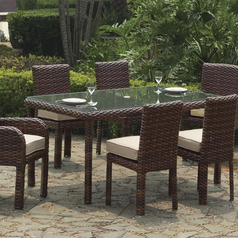 South Sea Rattan Saint Tropez Wicker Outdoor Rectangular Dining Table
