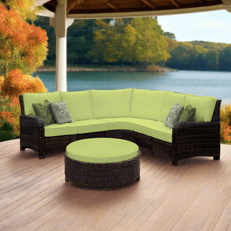 South Sea Rattan Saint Tropez Wicker Outdoor 5-Person Sectional Set