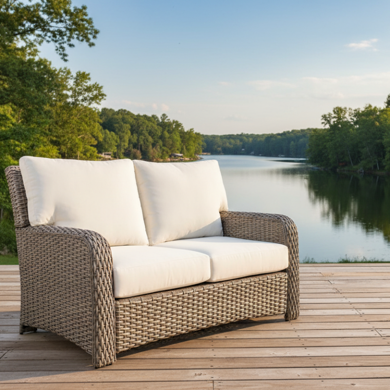 South Sea Rattan Saint Tropez Wicker Outdoor Loveseat