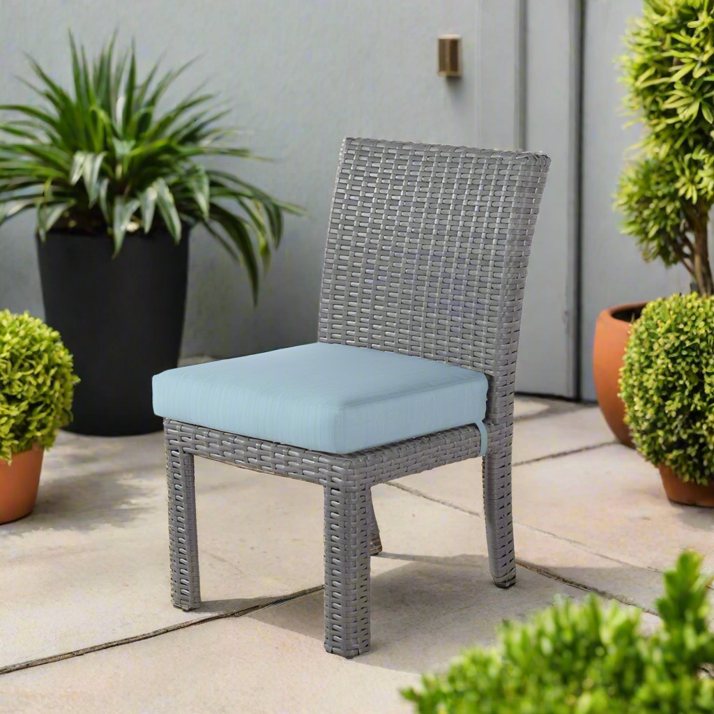 South Sea Rattan Saint Tropez Outdoor Wicker Rectangle Dining Side Chair