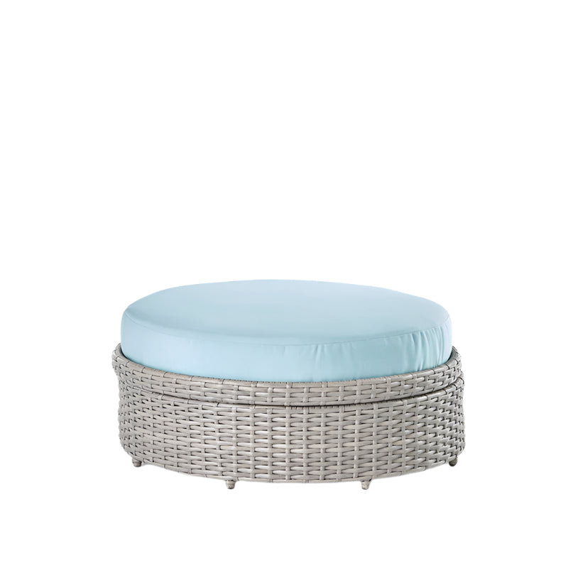 South Sea Rattan Saint Tropez Outdoor Round Wicker Ottoman