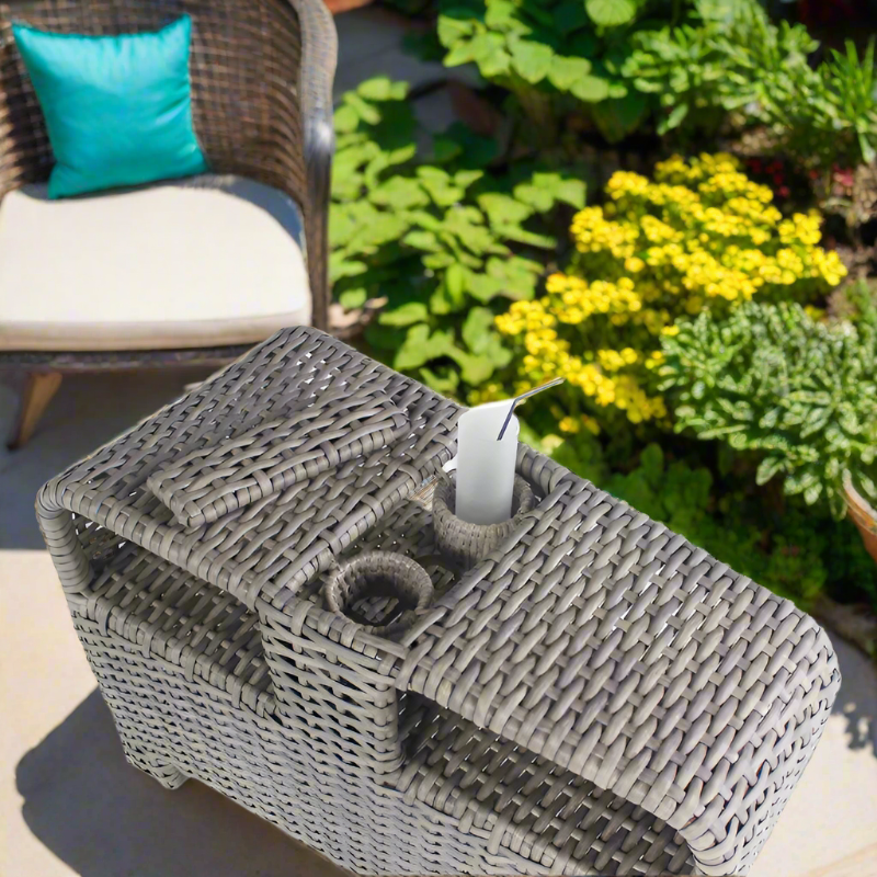 South Sea Rattan Saint Tropez Wicker Outdoor Sectional Pie Wedge Table