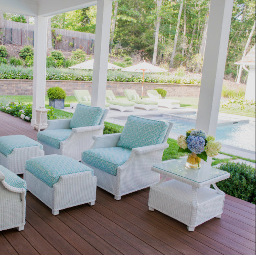 Lloyd Flanders Hamptons Wicker Outdoor 23" Square End Table