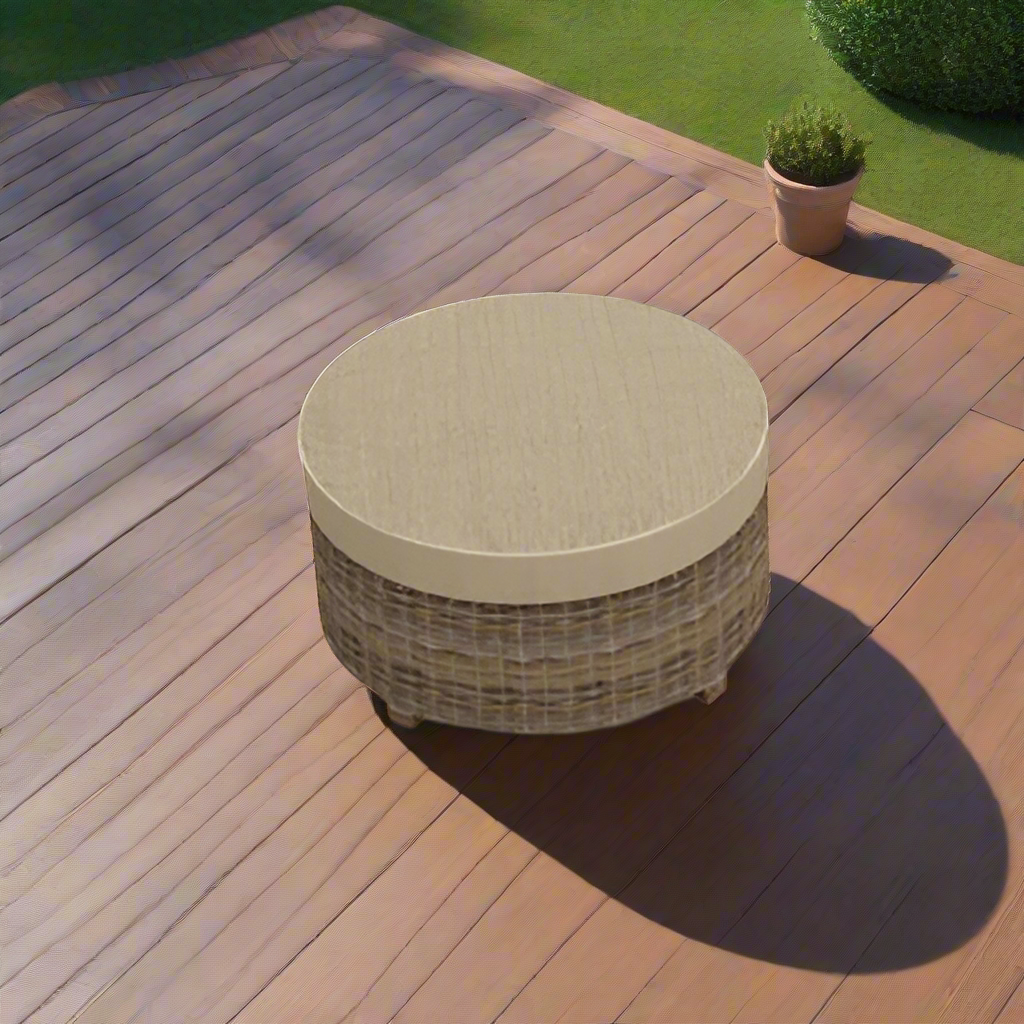 Forever Patio Cypress Wicker Round Ottoman