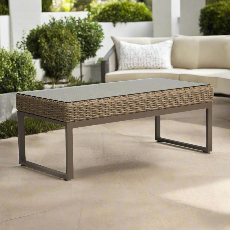 Lloyd Flanders Milan Woven Vinyl Outdoor 48.75" Rectangular Cocktail Table