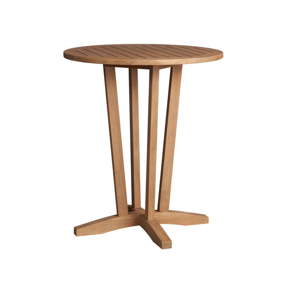 Lloyd Flanders Teak Outdoor 30" Round Bar Table