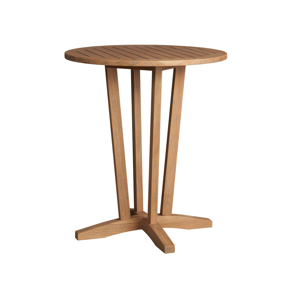 Lloyd Flanders Teak Outdoor 30" Round Bar Table