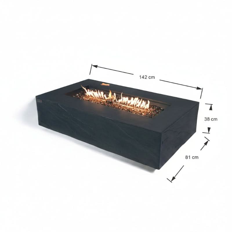 Elementi Plus Cape Town Glass Fiber Reinforced Concrete Outdoor Fire Pit Table