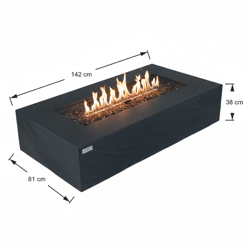 Elementi Plus Cape Town Glass Fiber Reinforced Concrete Outdoor Fire Pit Table