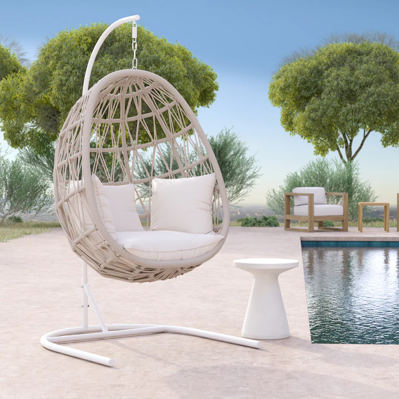 Sunset West Dana Rope Aluminum Outdoor Hanging Club Chair