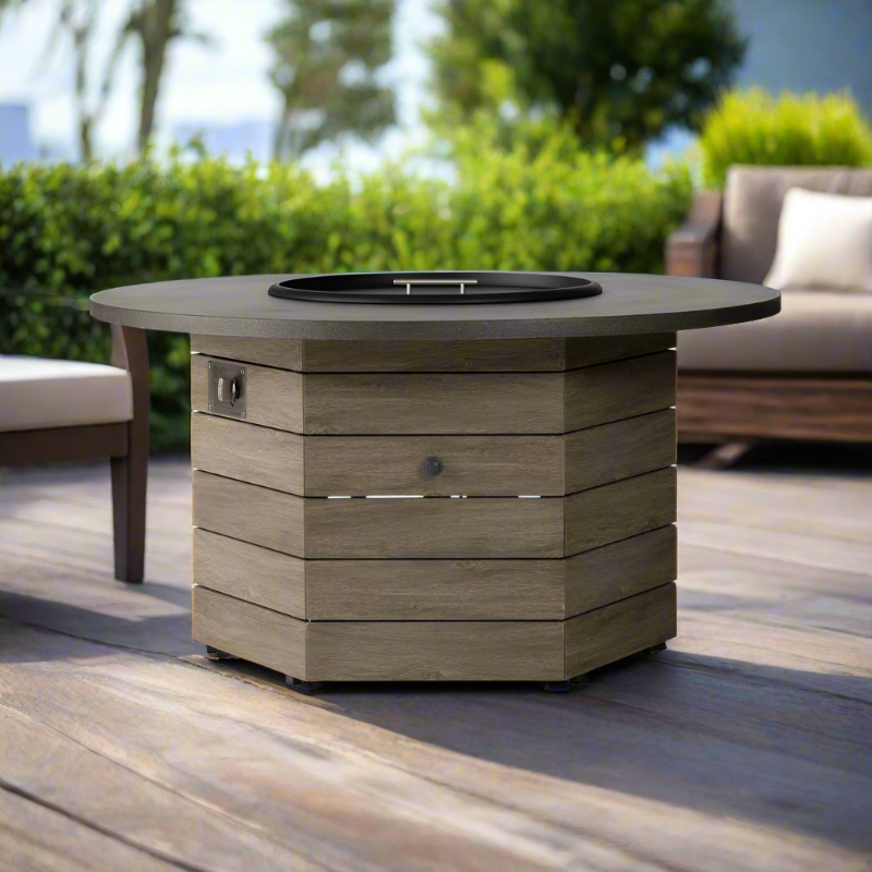 Lloyd Flanders Frontier Aluminum Outdoor 48" Hexagonal Fire Table