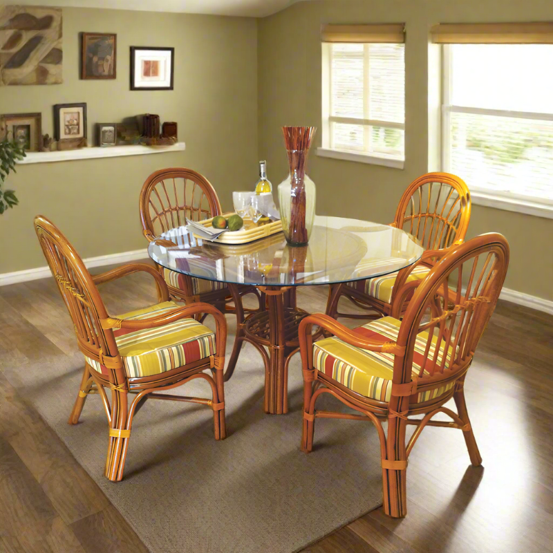 South Sea Rattan Palm Harbor Rattan Indoor Dining Set