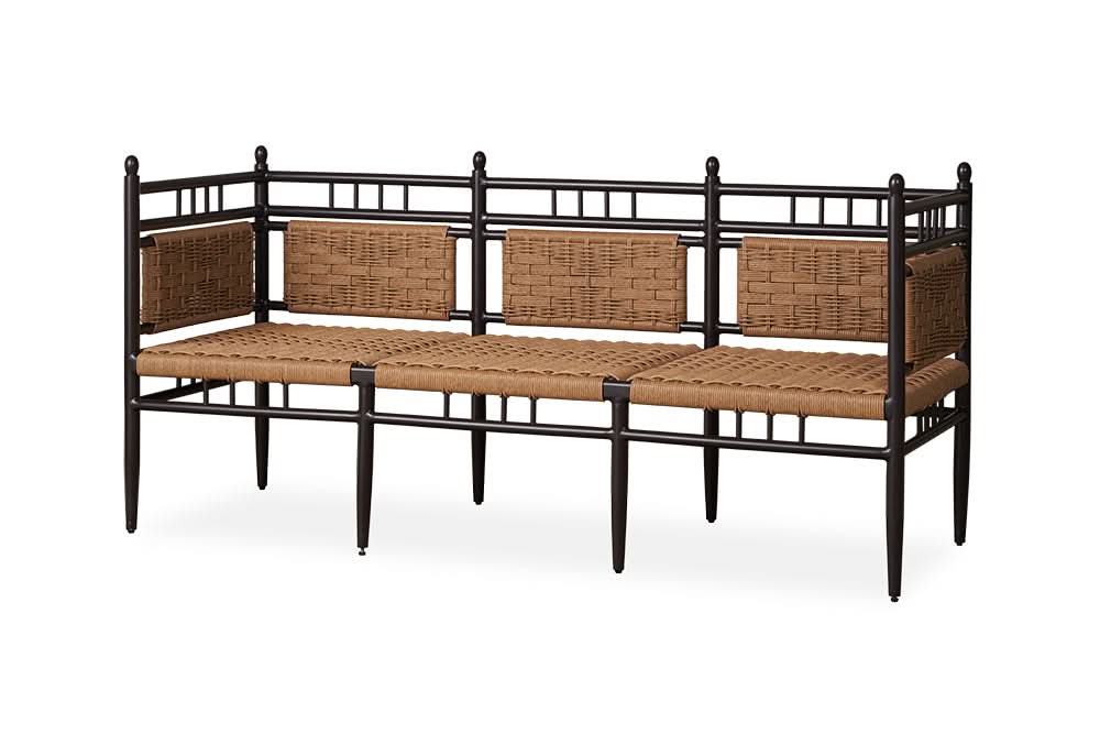 Lloyd Flanders Low Country Woven Vinyl Outdoor Garden Bench