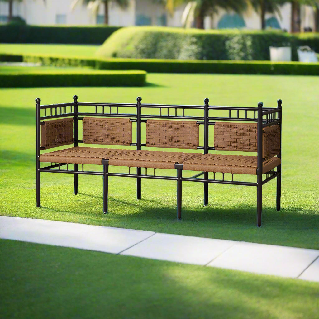 Lloyd Flanders Low Country Woven Vinyl 3-Seat Garden Bench