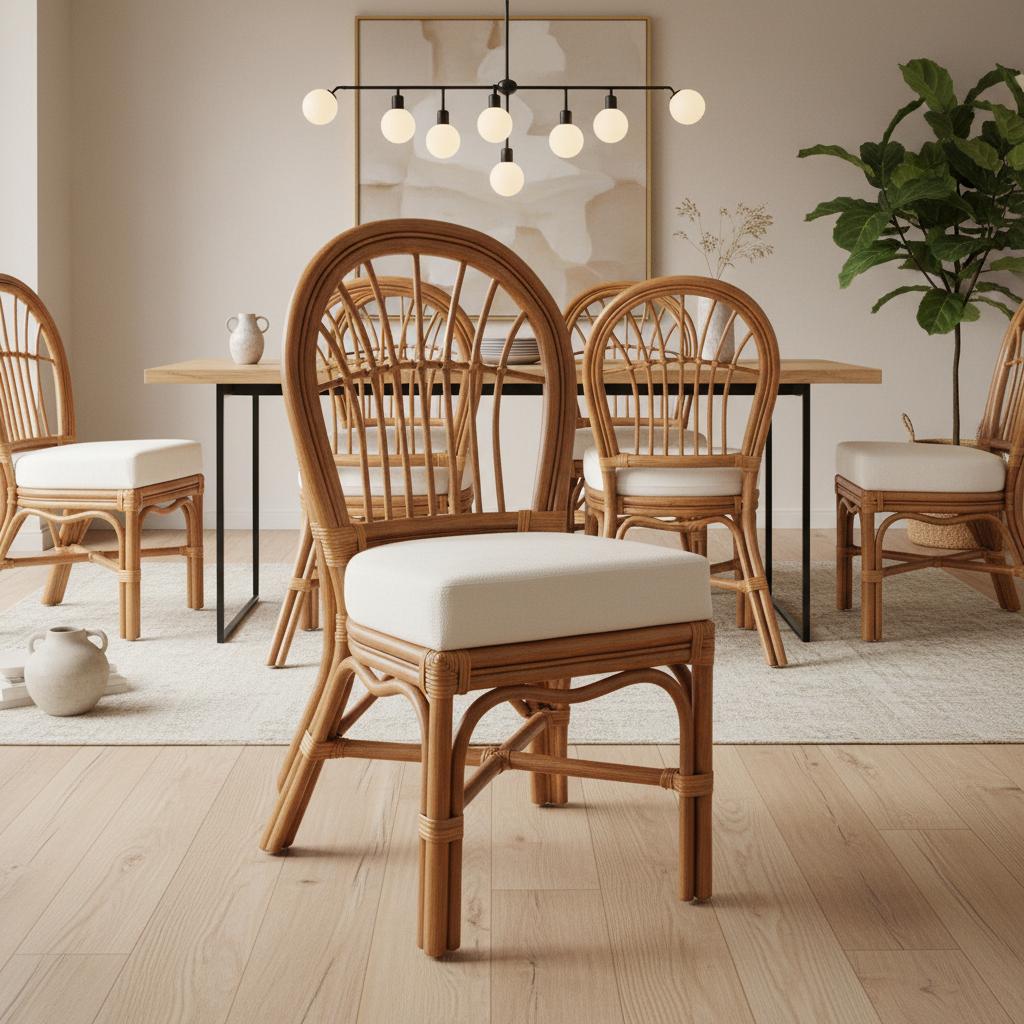 South Sea Rattan Palm Harbor Rattan Indoor Dining Side Chair