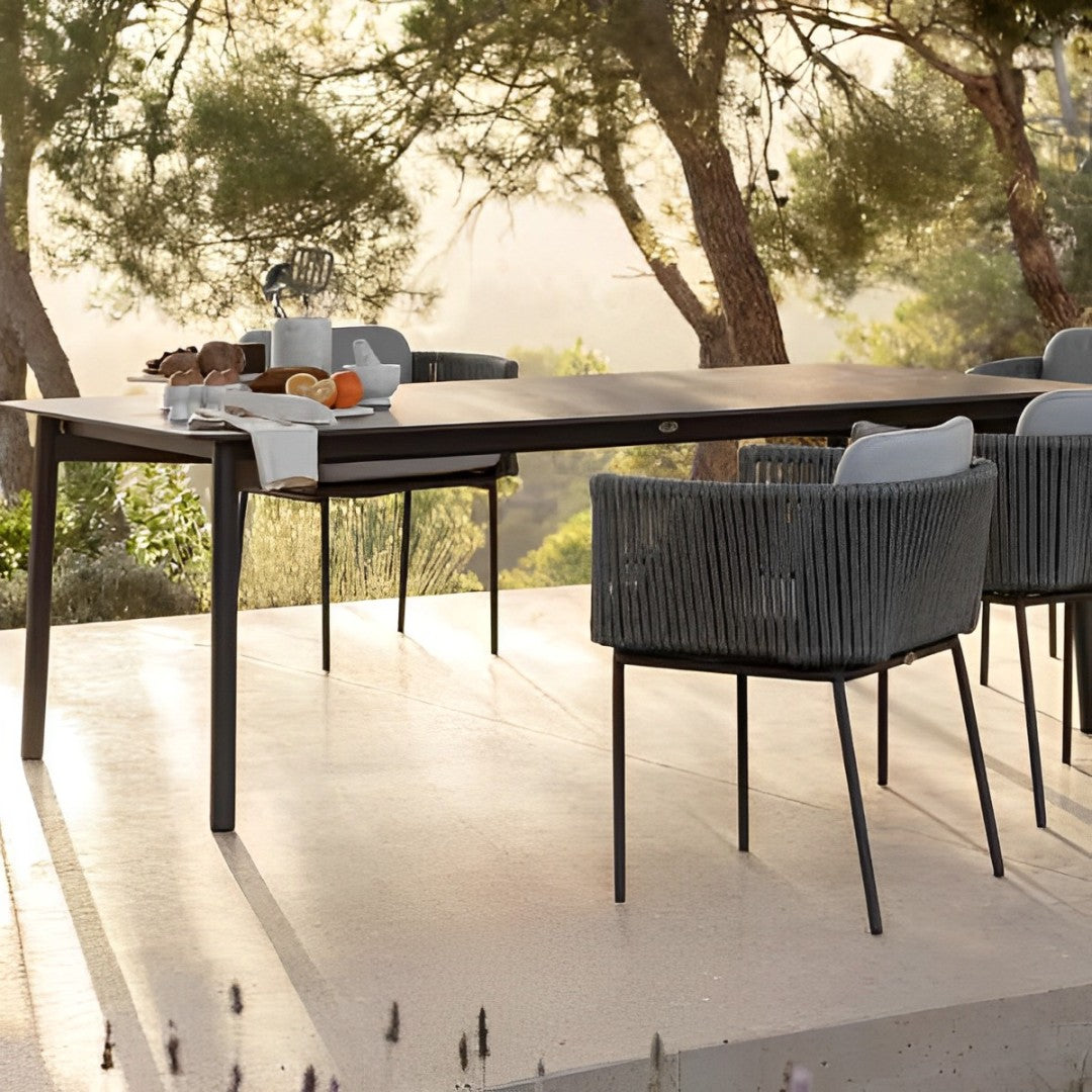 Skyline Design Boston Rectangular Dining Table with Glass