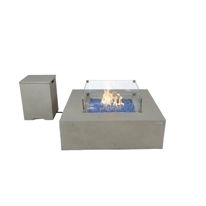 Elementi Plus Capertee Glass Fiber Reinforced Concrete Outdoor Fire Pit Table
