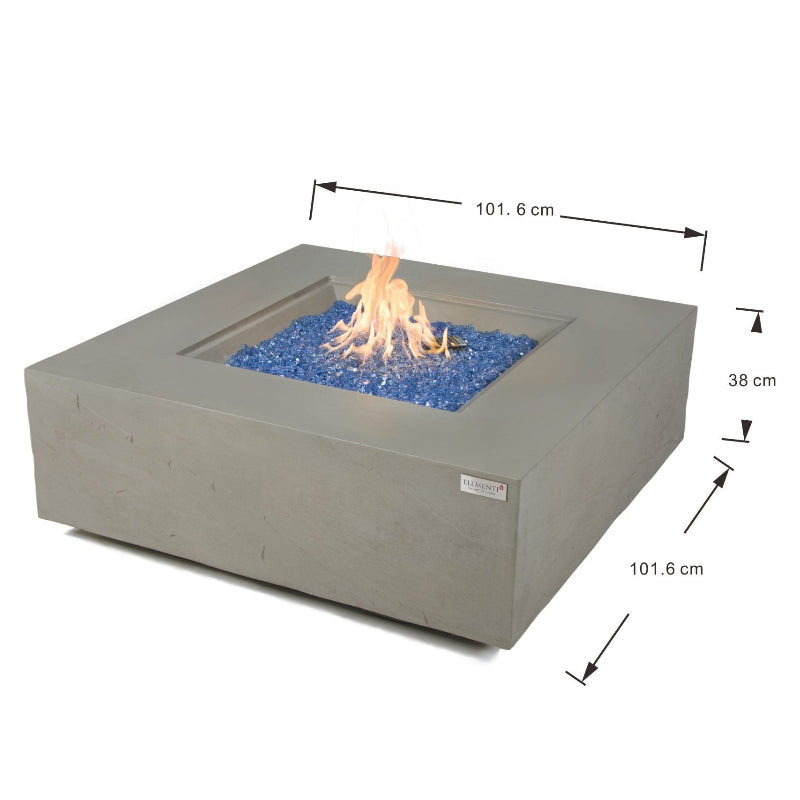 Elementi Plus Capertee Glass Fiber Reinforced Concrete Outdoor Fire Pit Table