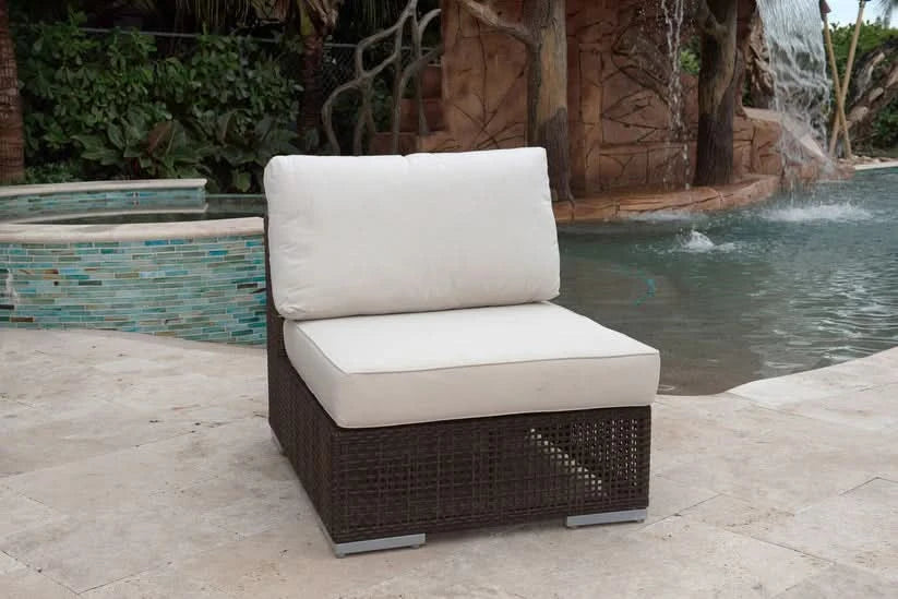 Hospitality Rattan Atlantis Wicker Outdoor Modular Armless Chair