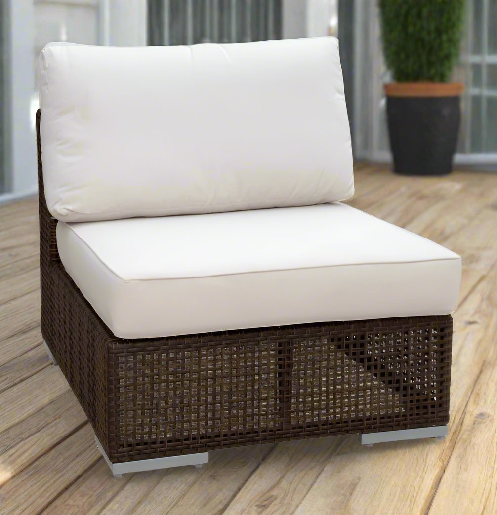 Hospitality Rattan Atlantis Wicker Outdoor Modular Armless Chair