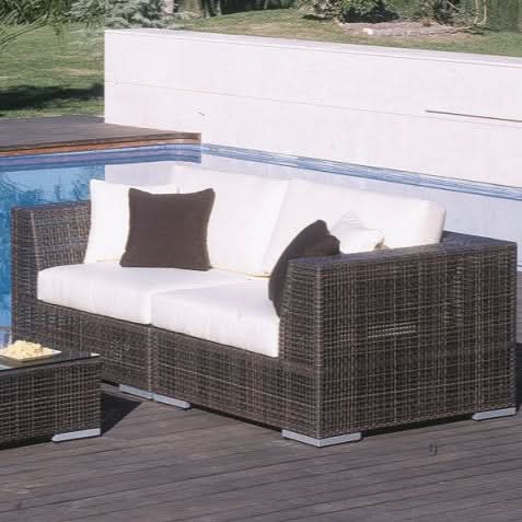 Hospitality Rattan Atlantis Wicker Outdoor 2-Person Modular Loveseat