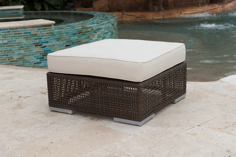 Hospitality Rattan Atlantis Wicker Outdoor Ottoman