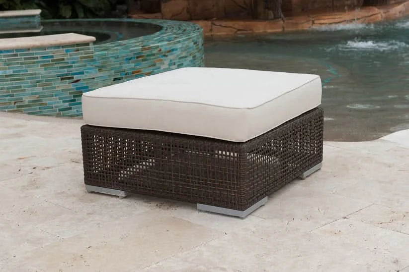 Hospitality Rattan Atlantis Wicker Outdoor Ottoman
