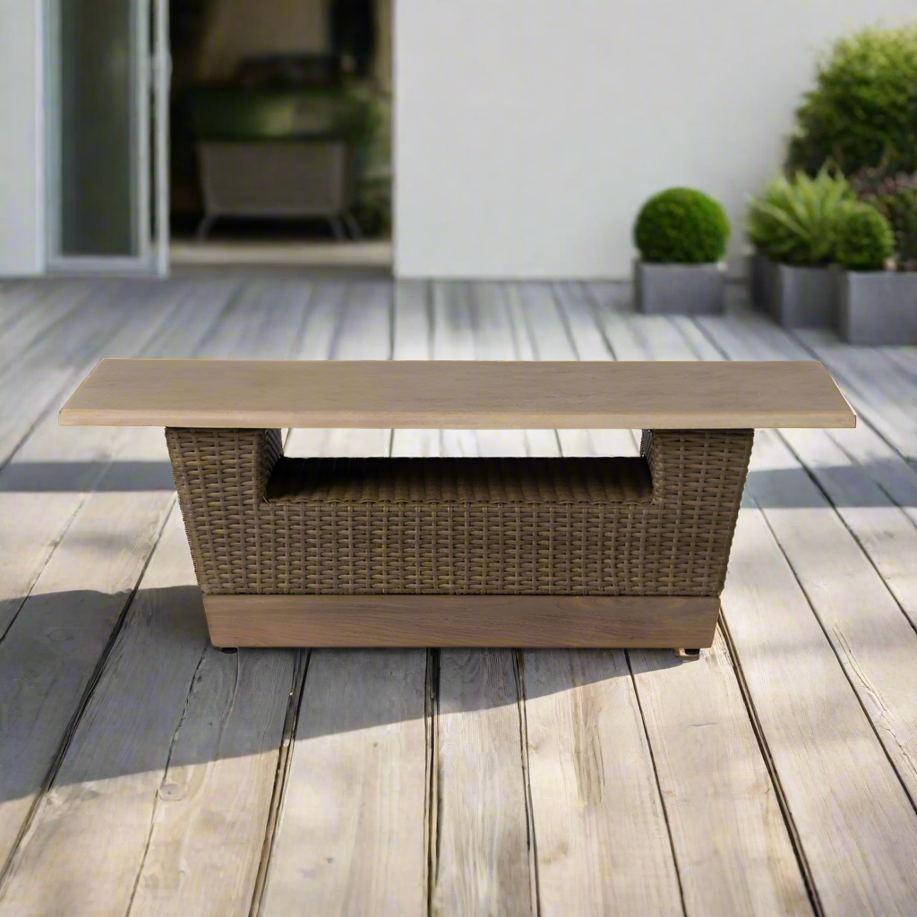 Lloyd Flanders Charisma Wicker Outdoor 48" Rectangular Cocktail Table