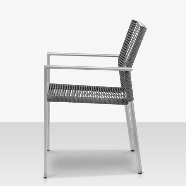 DecoScape Avalon Aluminum Rope Dining Arm Chair