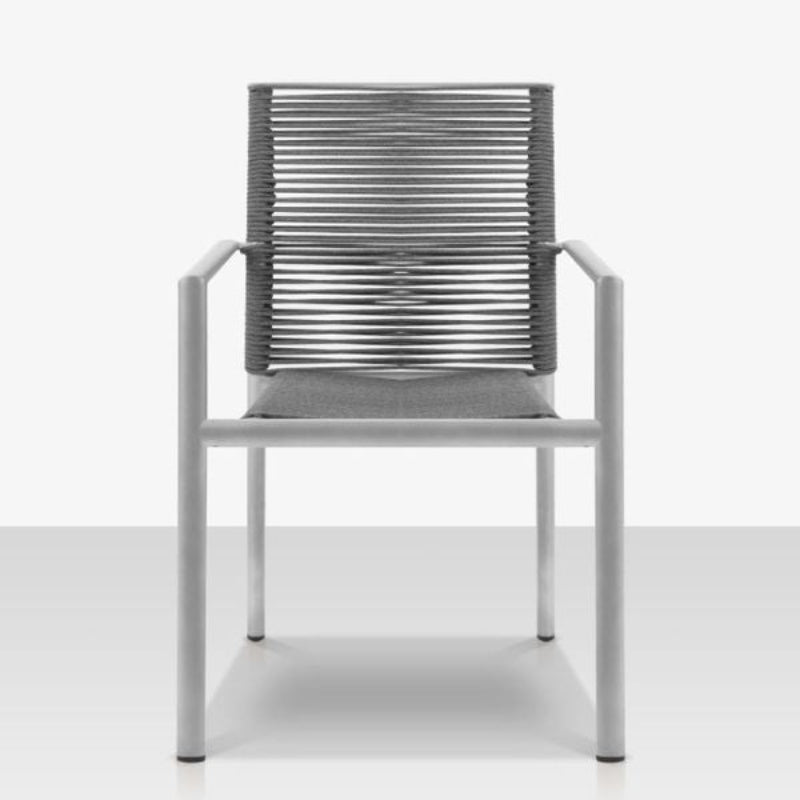 DecoScape Avalon Aluminum Rope Outdoor Dining Arm Chair