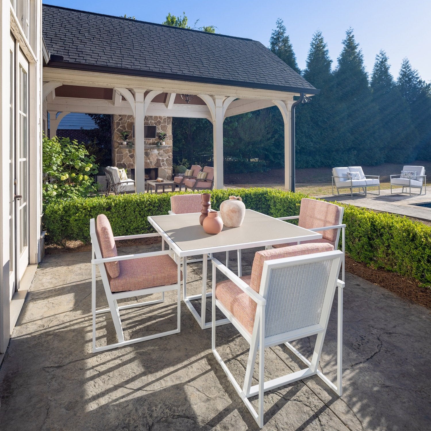Lloyd Flanders Summit Aluminum Outdoor Dining Armchair
