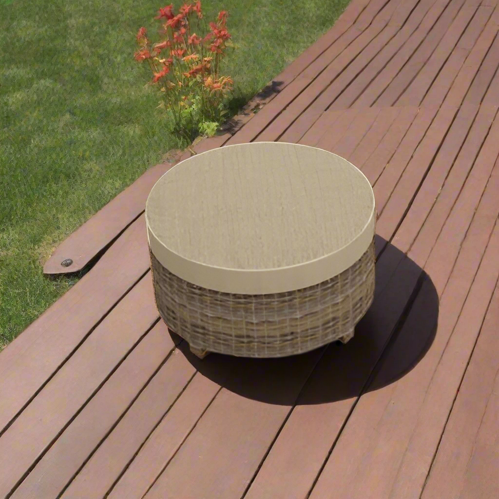 Forever Patio Cypress Wicker Round Ottoman