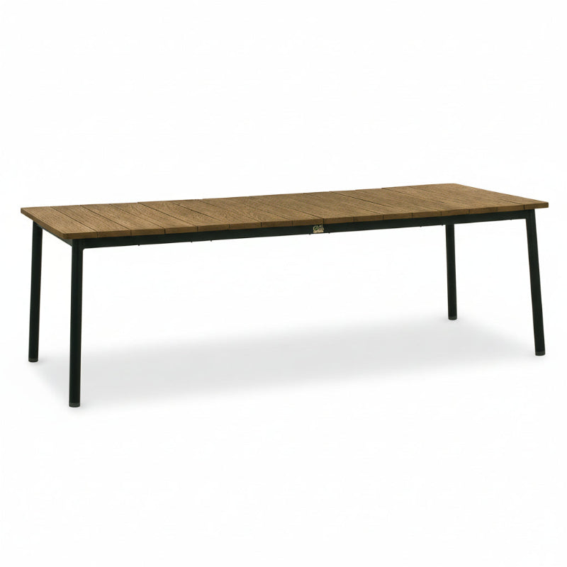 Alfresco Equator 95" Teak Outdoor Rectangular Dining Table with Umbrella Hole