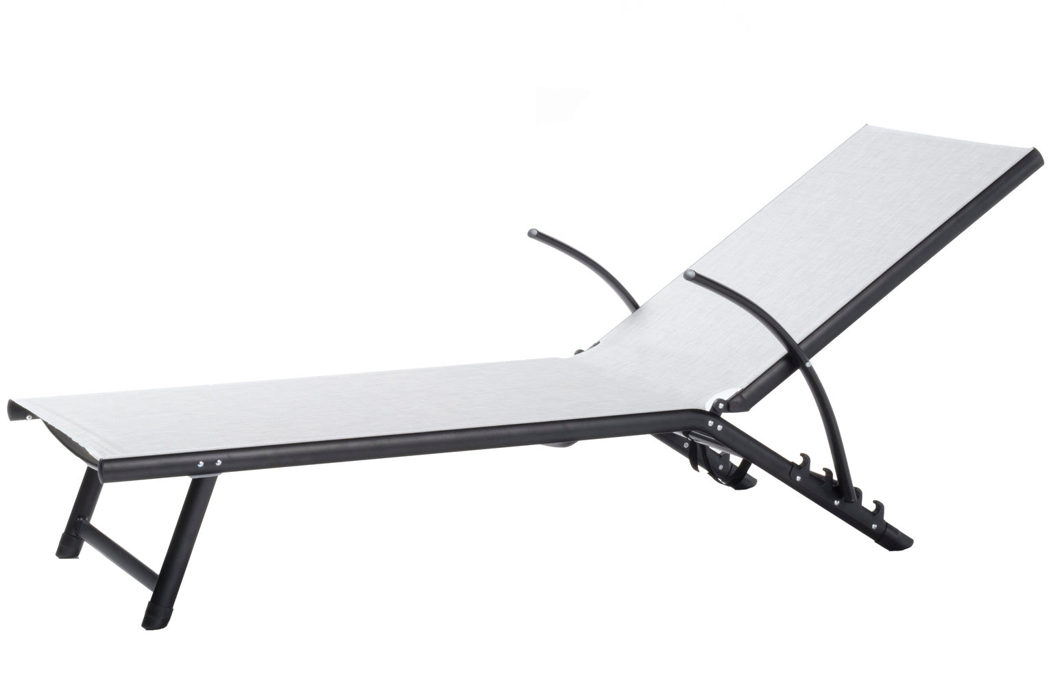 Alfresco Home Oceanview Stackable/Foldable Chaise Lounge- Soho Black
