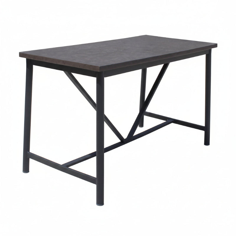 Alfresco Home Jasper Lava Concrete Aluminum Outdoor 6 Person 59" Rectangular Counter Table with Umbrella Hole