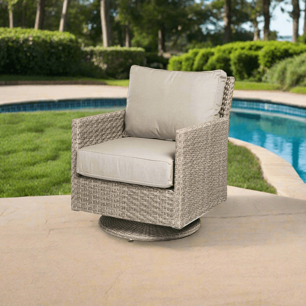 Alfresco Home Cornwall Swivel Glider Vintage Wicker Free Shipping
