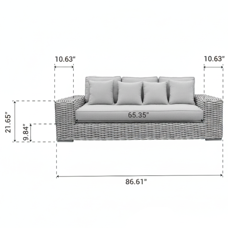 OUTSY Anna LUX Wicker Aluminum Outdoor 5-Person Conversation Set